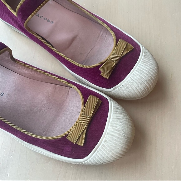 Marc By Marc Jacobs Velvet Mary Jane Tennis Shoes with Bow and Rubber Sole | 7.5 - Picture 6 of 9